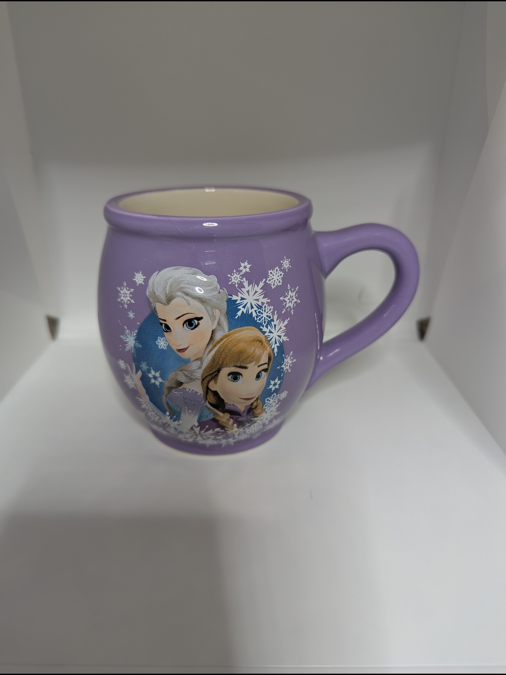 Disney Purple Frozen Ceramic Mug with Elsa and Anna